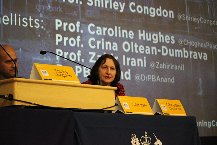 Crina Oltean-Dumbrava speaks at the Chevening Conference academic panel session