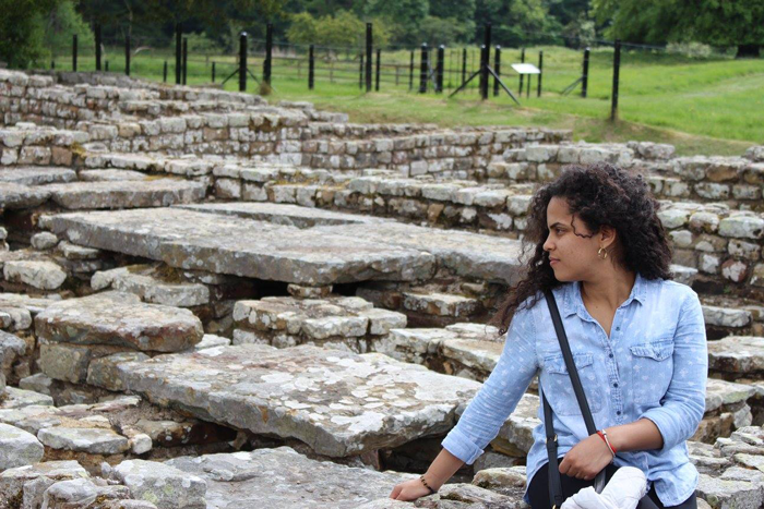 Scholar admires Hadrian's Wall